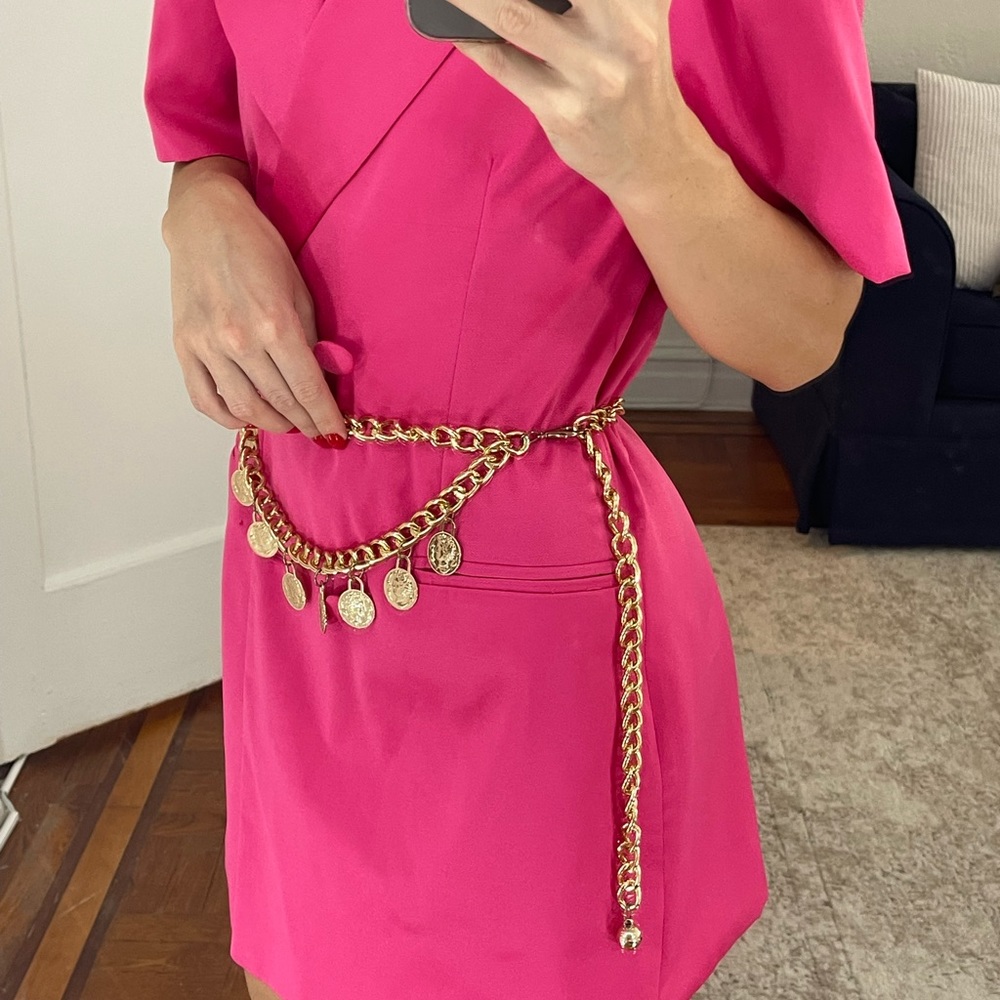 revolve gold chain belt